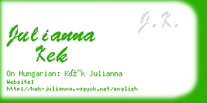 julianna kek business card